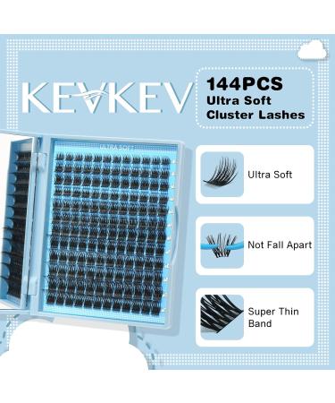 KevKev Flat Style Wispy Eyelash Clusters 144 Pcs | Thin Band & Soft | Taffee D-8-16mix - Buy Online on GoSupps.com