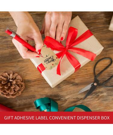Christmas Gift Tag Stickers - 80 Pcs Decorative Self Adhesive Labels - Easy Write & Peel - Dispenser Box Included - 2 x 3 Inch - Buy Online on GoSupps.com