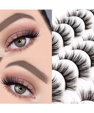 Ahrikiss False Lashes 14 Pairs Fluffy Eyelashes Pack - Natural Look Faux Mink Wispy Strip Eye Lashes Multipack, Cat Eye Style - Buy Online on GoSupps.com