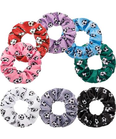 WILLBOND 8 Pieces Soccer Hair Scrunchies Soccer Hair Ties Elastic Soccer Hair Bands Soccer Girl Gifts Ponytail Holders Sport Hair Accessories for Girls Women Players Coaches Teams - Buy Online on GoSupps.com