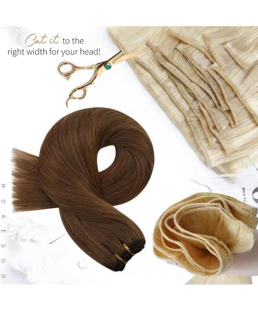 Moresoo Human Hair Weft Chestnut Brown Weft Hair Extensions Real Human Hair Extensions 14 Inch Sew in Hair Extensions 100g/Pack #8 14 Inch(Pack of 1) WEFT #8 - Buy Online on GoSupps.com