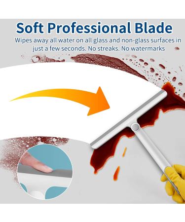 Silicone Handle Shower Squeegee 12 Inch - 2 Pack (Gray+Green) for Glass Doors, Bathroom, Mirrors, Windows, Cars, and Tile Walls - Buy Online on GoSupps.com