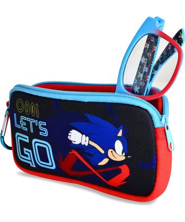 Sonic The Hedgehog Kids Blue Light Glasses with Carrying Case | Gaming Eyewear for Boys in Blue/Red - Buy Online on GoSupps.com