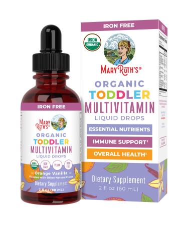 MaryRuth's Toddler Multivitamin | Vitamin A C D E B6 B12 Zinc | Healthy Growth Support | Immunity | Bone Health | Cognitive Function | Organic | Sugar Free | Vegan | Non-GMO | 2 Fl Oz | 30 Day Supply