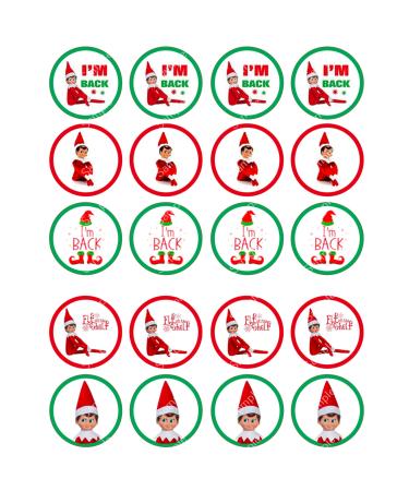 20 x Pre-Cut Christmas Elf Edible Wafer Cupcake Toppers Cake Decoration #2