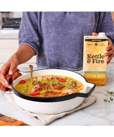 Buy Kettle & Fire Organic Low Sodium Chicken Broth 32 oz - 100% Natural & Healthy - Buy Online on GoSupps.com