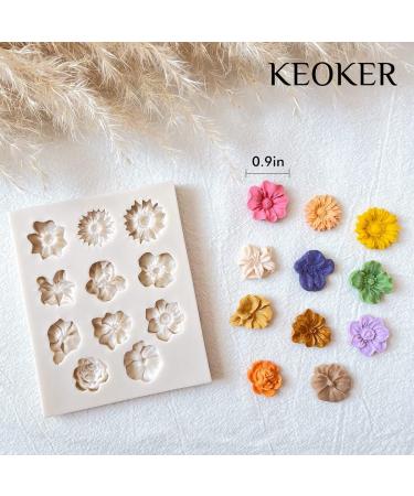 KEOKER Polymer Clay Flower Molds - Set of 2 for Jewelry Making & Earring Decoration - Buy Online on GoSupps.com