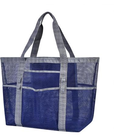 Extra Large Beach Bag with Multiple Pockets - Ideal Family Vacation Tote Bag for Beach Accessories - Blue - Buy Online on GoSupps.com