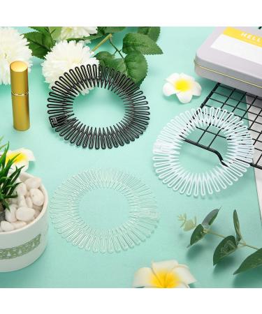 9-Piece Flexible Circular Stretch Comb Set for Women & Girls - 3 Colors (Black, White, Clear) - Buy Online on GoSupps.com