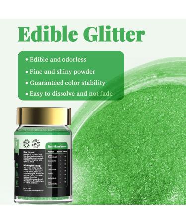 Shop FDA Certified Green Edible Glitter Powder for Drinks - Vegan & Tasteless | Perfect for Cocktails Cakes & More (15g) - Buy Online on GoSupps.com
