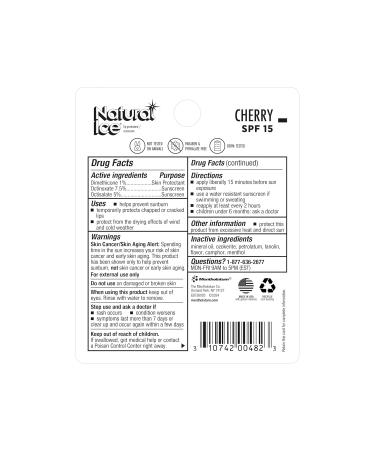 Mentholatum Natural Ice Cherry SPF 15 Medicated Lip Balm 0.15 Ounce - Buy Online on GoSupps.com