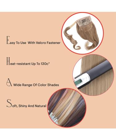 CAISHA 16" Hairpiece Clip On Ponytail Extension Slight Wavy With Self-adhesive Closure Blonde Highlights HCK204 blonde highlights #24H613 HCK204 - Buy Online on GoSupps.com