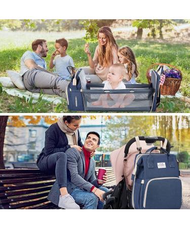 Multifunctional Dark Blue Baby Wrap Backpack - Large Capacity Diaper Bag with Changing Pad & Water-Repellent Design for Parents - Buy Online on GoSupps.com