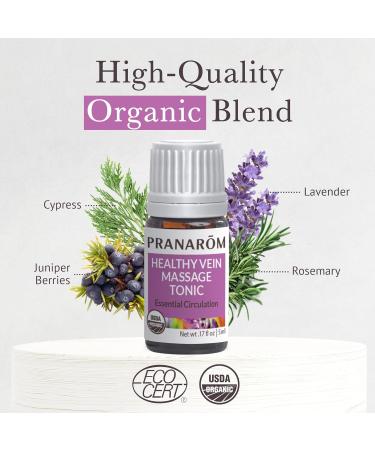 Pranarom - Healthy Vein Massage Tonic Wellness Blend 5ml - Aromatherapy with Essential Oils - Supports Venous Circulation - 100% Organic Ingredients - Pure Essential Oils Easy Massage Application - Buy Online on GoSupps.com