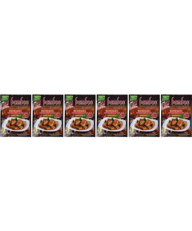 Bamboe Rendang Indonesian Dry Curry Paste - Instant Spices - 6 x 1.2 oz - Product of Indonesia - Buy Online on GoSupps.com