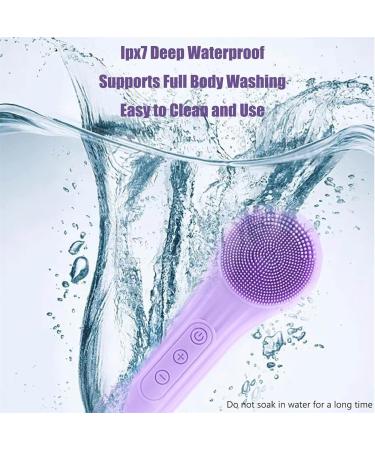 Lumiglow Facial Cleanser Electric Facial Cleansing Brush Lumiglow Electric Face Washer Waterproof Rechargeable Silicone Face Washer IPX7 Waterproof Purple - Buy Online on GoSupps.com