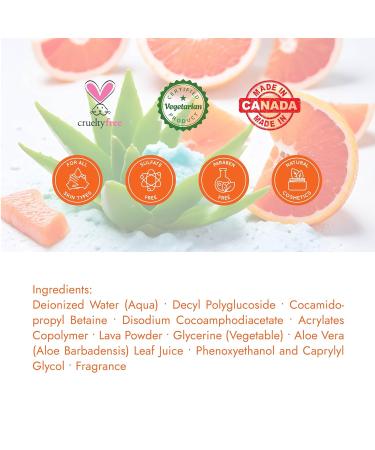 Taza Premium Natural White Volcanic Lava Exfoliating Body Wash | Soft Smooth Skin 16 fl oz - Aloe & Glycerin Enriched - Buy Online on GoSupps.com