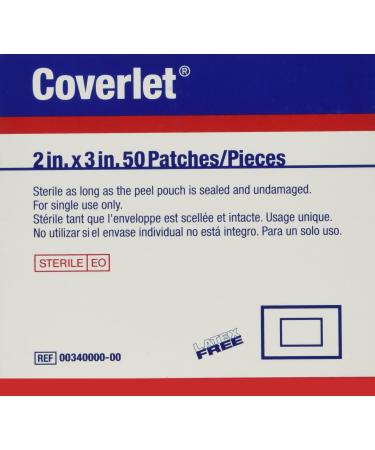 Coverlet Adhesive Strips 2 x 3 Inch 50 Count