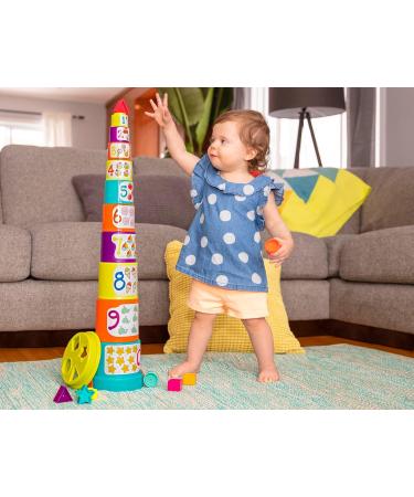 Batta Stacking Cups - Sorting & Learning Toy for Kids 18+ Months | 19-Piece Shape & Number Tower by StapeliMer - Buy Online on GoSupps.com