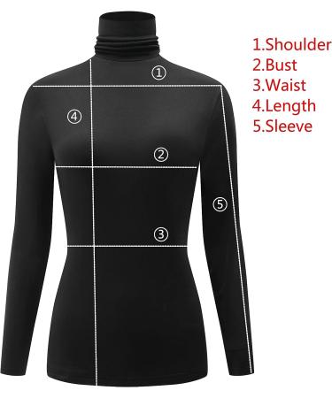 KLOTHO Women's Casual Turtleneck Thermal Top - Long Sleeve & Lightweight | Black | XX-Large - Buy Online on GoSupps.com