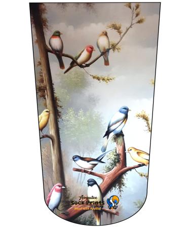 Heal with Appeal Amputee stump sock Birds and Birds on Branches V1 3Ply stump sock