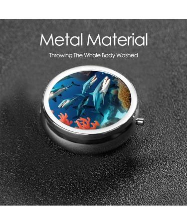 Submarine Shark Coralround Pill Box | 3 Compartment Portable Organizer for Travel Purse & Pocket - Buy Online on GoSupps.com