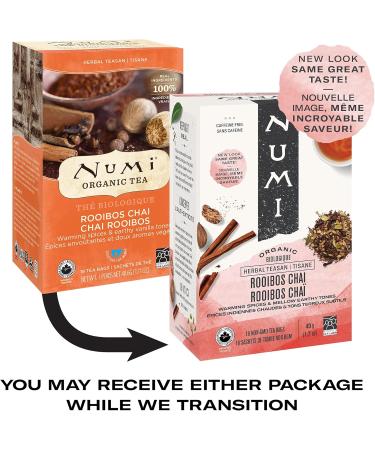 Numi Organic Tea Rooibos Chai 18 Count Box of Tea Bags Herbal Teasan Caffeine-Free Rooibos Chai 18 Count (Pack of 1) - Buy Online on GoSupps.com
