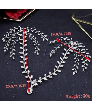 LOVFOIVER Rhinestone Forehead Headband - Bridal Hair Accessories for Wedding in Silver - Buy Online on GoSupps.com