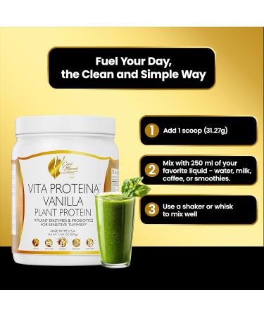 Coc March N.M.D Vita Protein Powder Vegan Vanilla Plant Protein, 20g Protein per Serving with Probiotics & Digestive Enzymes for Sensitive Tummies, Gluten Free, Organic, Dairy Free, Soy Free - 500g - Buy Online on GoSupps.com
