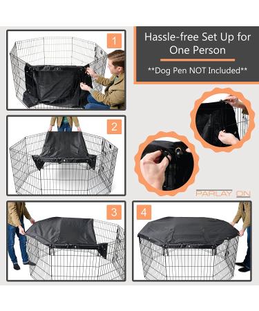 24 Inch 8 Panel Metal Dog Playpen Cover | Luggage-grade Fabric | Easy Access Door | Sun & Rain Protection - Buy Online on GoSupps.com