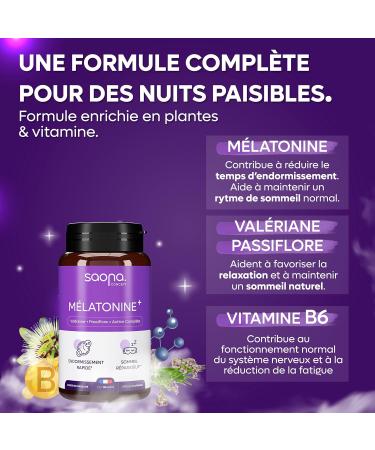 Sleep Supplement - Melatonin 1.9 mg + Valerian & Passionflower | Fast Sleep - Restful Sleep - Jet Lag | 150 Nights (Capsules) | Made in France - Buy Online on GoSupps.com