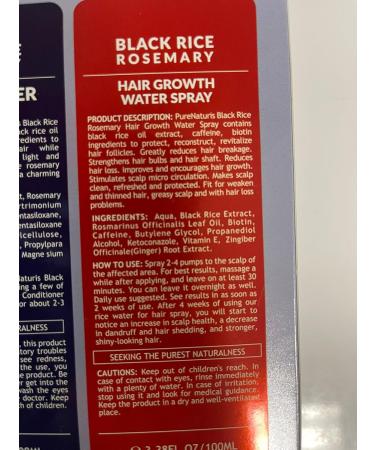 Organic Rosemary Black Rice Water Shampoo & Conditioner Set | Hair Growth Thickening & Longer Hair | Rice Water Spray with Biotin & Caffeine for Men & Women - Buy Online on GoSupps.com