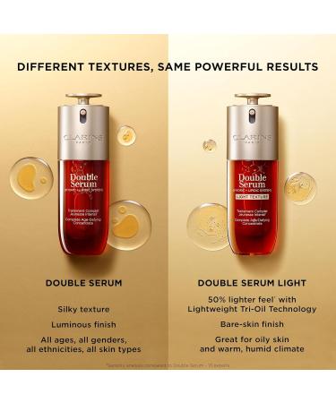 Clarins DOUBLE SERUM LIGHT TEXTURE | Anti Aging Serum | Visibly Firms Smoothes Boosts Radiance and Refines Pores | 24H Hydration | Great for Combination to Oily Skin and Humid Climates Double Serum Light 1.7 Fl Oz - Buy Online on GoSupps.com