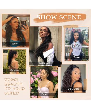 AISI BEAUTY 22 inch Long Curly Drawstring Ponytail Extension for Women | Clip in Wavy Natural Ponytail | (1B) - Buy Online on GoSupps.com