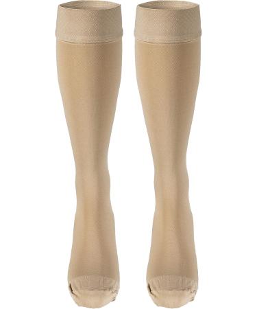 Truform 20-30 mmHg Compression Stockings for Men & Women | Knee High Closed Toe Beige | Small Size (1 Pair - Buy Online on GoSupps.com