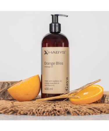 Buy Habys Gaya Orange Bliss Massage Oil - Light Aromatic Body Oil with Soybean & Orange Essence Vitamin E | 400ml for Dry & Sensitive Skin - Buy Online on GoSupps.com