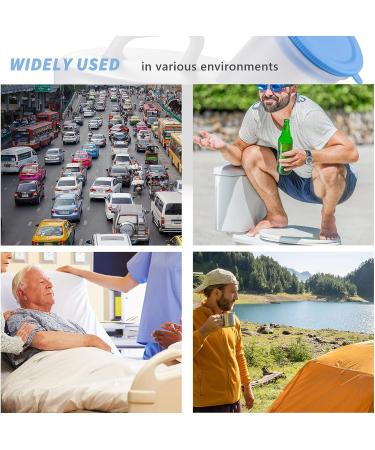AWOKEN Reusable Men's Urinal - 30oz 800ML Wide Base, Spill Proof, Portable Travel Pee Bottle - White and Blue - Buy Online on GoSupps.com