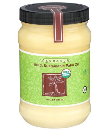 100% Sustainable and organic Palm Oil - RSPO Certified- Food Grade - Kosher - Not Hydrogenated - Soap making -28 Fl Oz