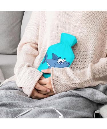 Blue Shark Hot Water Bottle with Plush Cover | Hand Warmer for Adults & Kids - 26.5x15.3cm - International Shipping Available - Buy Online on GoSupps.com