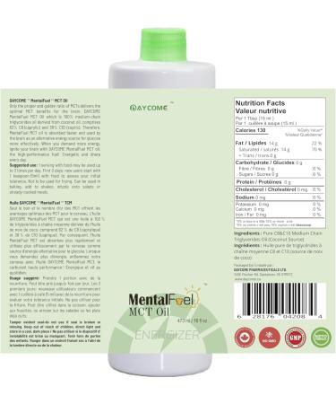 MentalFuel MCT Oil -100% C8 / C10 MCT Oil' 16 FL OZ From Non-GMO Coconut oil Unflavoured Excellent in Keto Coffee Non-BPA Vegan Gluten-Free Keto & Paleo - Buy Online on GoSupps.com