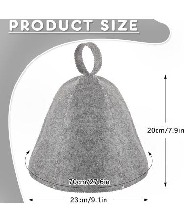 Yndjk Sauna Hut Set - 2 Piece Felt Sauna Hat & Bath Cap for Men & Women | Gray & White Shower Hood Accessories - Buy Online on GoSupps.com