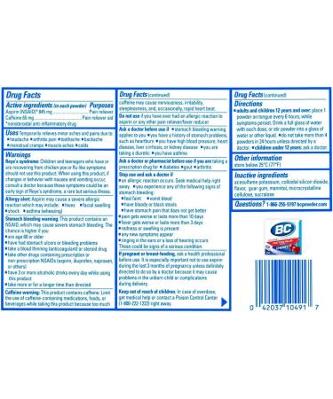 BC Headache Powders Cherry 24 ea (Pack of 5) - Fast Relief for Headaches - Buy Online on GoSupps.com