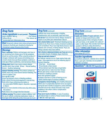 BC Aspirin Powder Packs Cherry - Fast Pain Relief | [Your Brand Name] - Buy Online on GoSupps.com