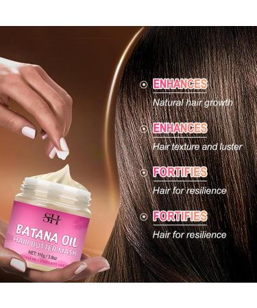 Hair Butter with 100% Pure Raw Batana Oil From Honduras Batana Oil for Hair Growth Hair Growth Butter for All Hair Types Promotes Hair Strength 110g - Buy Online on GoSupps.com