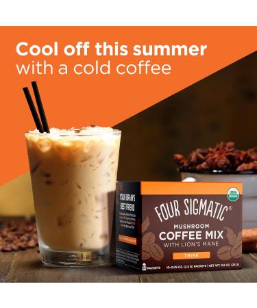 Four Sigma Foods RAWE-FSMCLM-FR Four Sigmatic Mushroom Coffee Mix & Chaga 10 Servings X 2.5g Lion's Mane & Chaga 10 Count & Coffee Latte Mix with Lion's Mane Eng 10 X 6 g sachets 60 gram - Buy Online on GoSupps.com