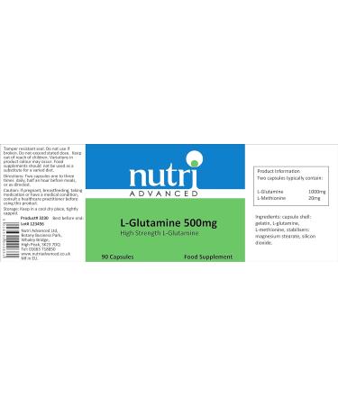 Nutri Advanced L-Glutamine 500mg - 90 Capsules | Supports Muscle Function & Gut Health - Buy Online on GoSupps.com