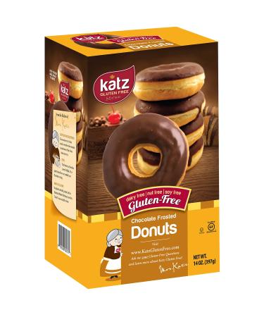 Katz Gluten Free Chocolate Frosted Donuts | Dairy Free, Nut Free, Soy Free, Gluten Free | Kosher (3 Packs of 6 Donuts, 14 Ounce Each)