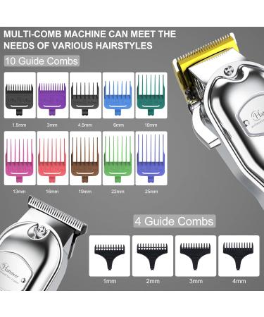 Hatteker Hair Clipper for Men IPX7 Waterproof Cordless Barber Clipper for Hair Cutting Kit with T-Blade Trimmer Beard Trimmer Kids Clipper Professional USB Rechargeable - Buy Online on GoSupps.com