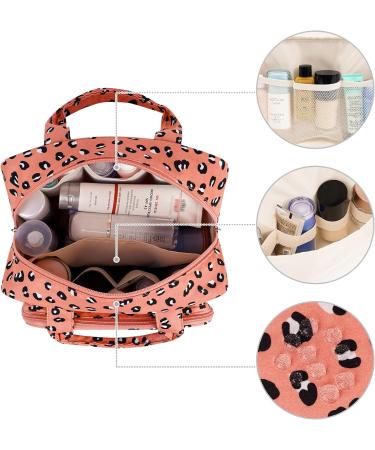 Full Size Orange Leopard Travel Toiletry Bag for Women - Large Makeup Organizer - Buy Online on GoSupps.com
