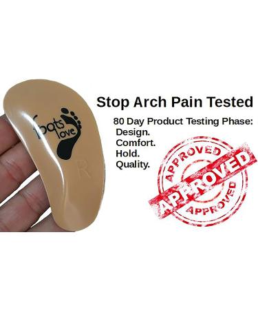 Foots Love Plantar Fasciitis Gel Support Inserts - Relief for Flat Feet, High Arch, Metatarsal Pain - Men and Women Orthotics - Tan - Buy Online on GoSupps.com